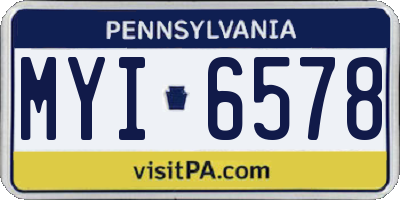 PA license plate MYI6578