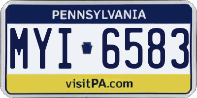 PA license plate MYI6583