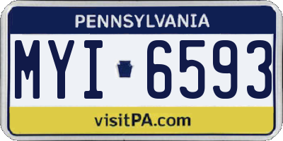 PA license plate MYI6593