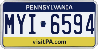 PA license plate MYI6594