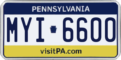 PA license plate MYI6600