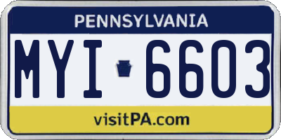 PA license plate MYI6603