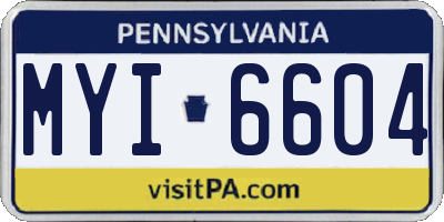 PA license plate MYI6604