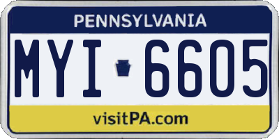 PA license plate MYI6605