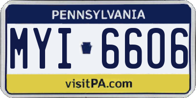 PA license plate MYI6606