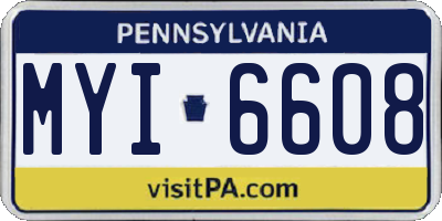 PA license plate MYI6608