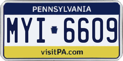 PA license plate MYI6609