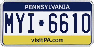 PA license plate MYI6610