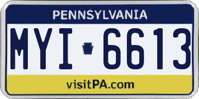 PA license plate MYI6613