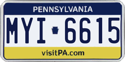 PA license plate MYI6615
