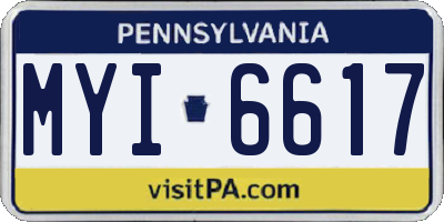 PA license plate MYI6617