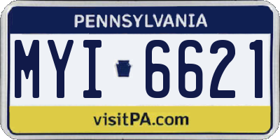PA license plate MYI6621