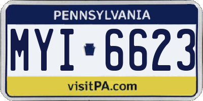 PA license plate MYI6623