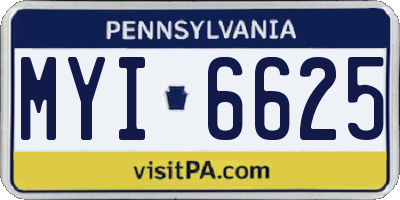 PA license plate MYI6625