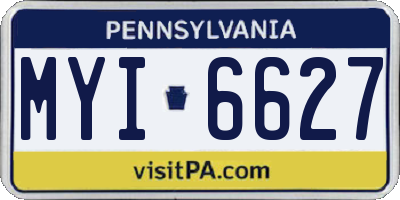 PA license plate MYI6627