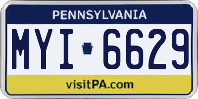 PA license plate MYI6629