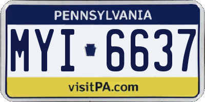 PA license plate MYI6637