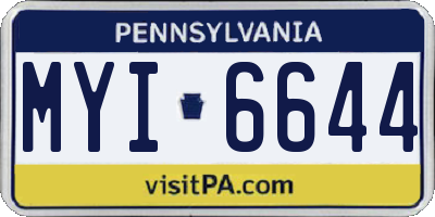 PA license plate MYI6644
