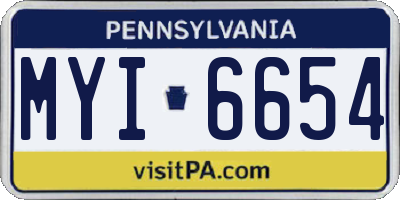 PA license plate MYI6654