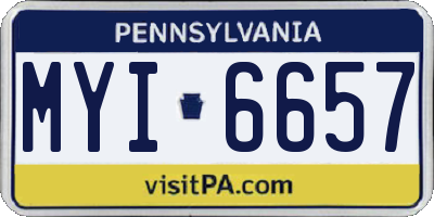 PA license plate MYI6657