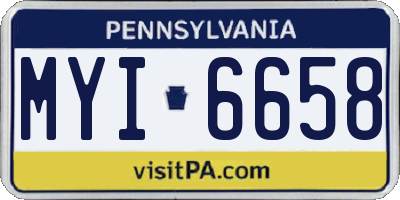 PA license plate MYI6658