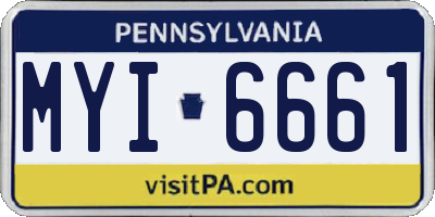 PA license plate MYI6661