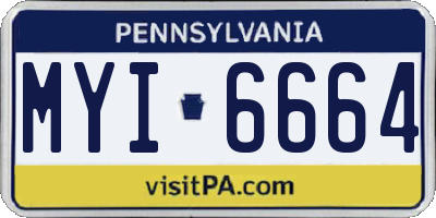 PA license plate MYI6664