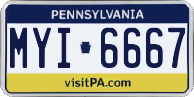 PA license plate MYI6667