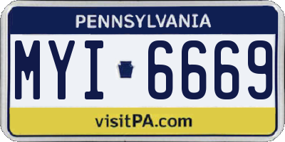 PA license plate MYI6669