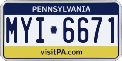 PA license plate MYI6671