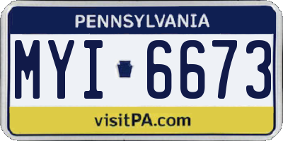 PA license plate MYI6673