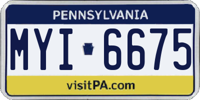 PA license plate MYI6675