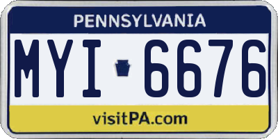 PA license plate MYI6676