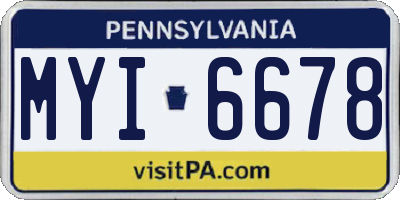 PA license plate MYI6678