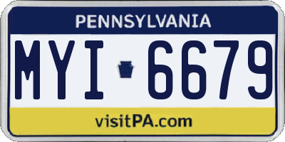 PA license plate MYI6679