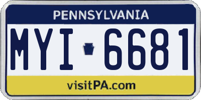 PA license plate MYI6681