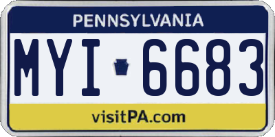 PA license plate MYI6683