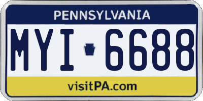 PA license plate MYI6688
