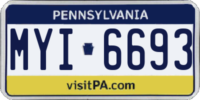 PA license plate MYI6693