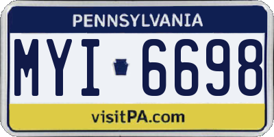 PA license plate MYI6698