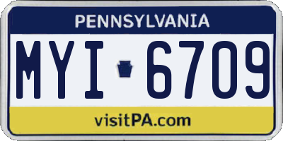 PA license plate MYI6709