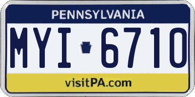 PA license plate MYI6710