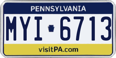 PA license plate MYI6713