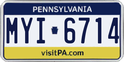 PA license plate MYI6714
