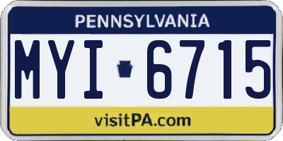 PA license plate MYI6715