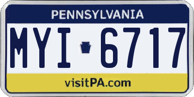 PA license plate MYI6717