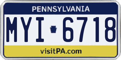 PA license plate MYI6718