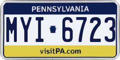 PA license plate MYI6723