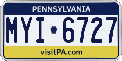 PA license plate MYI6727