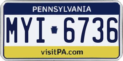 PA license plate MYI6736